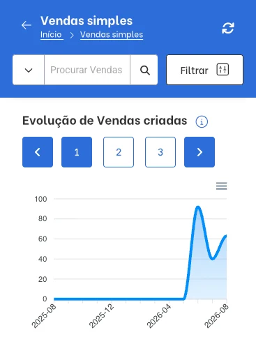 Tela do módulo Vendas no TagPlus